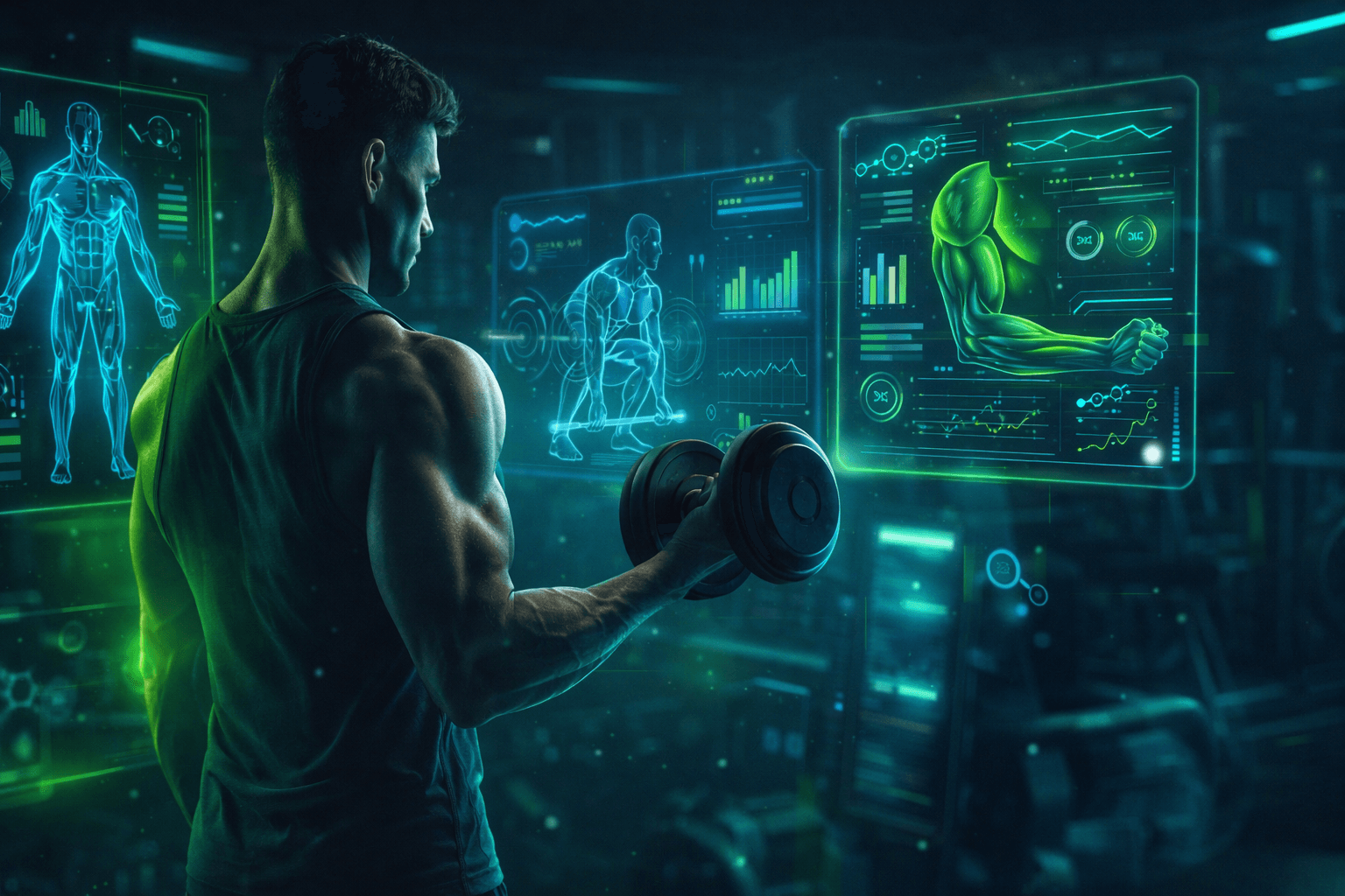 Ilustração do PersonAI Trainer mostrando treino personalizado com IA